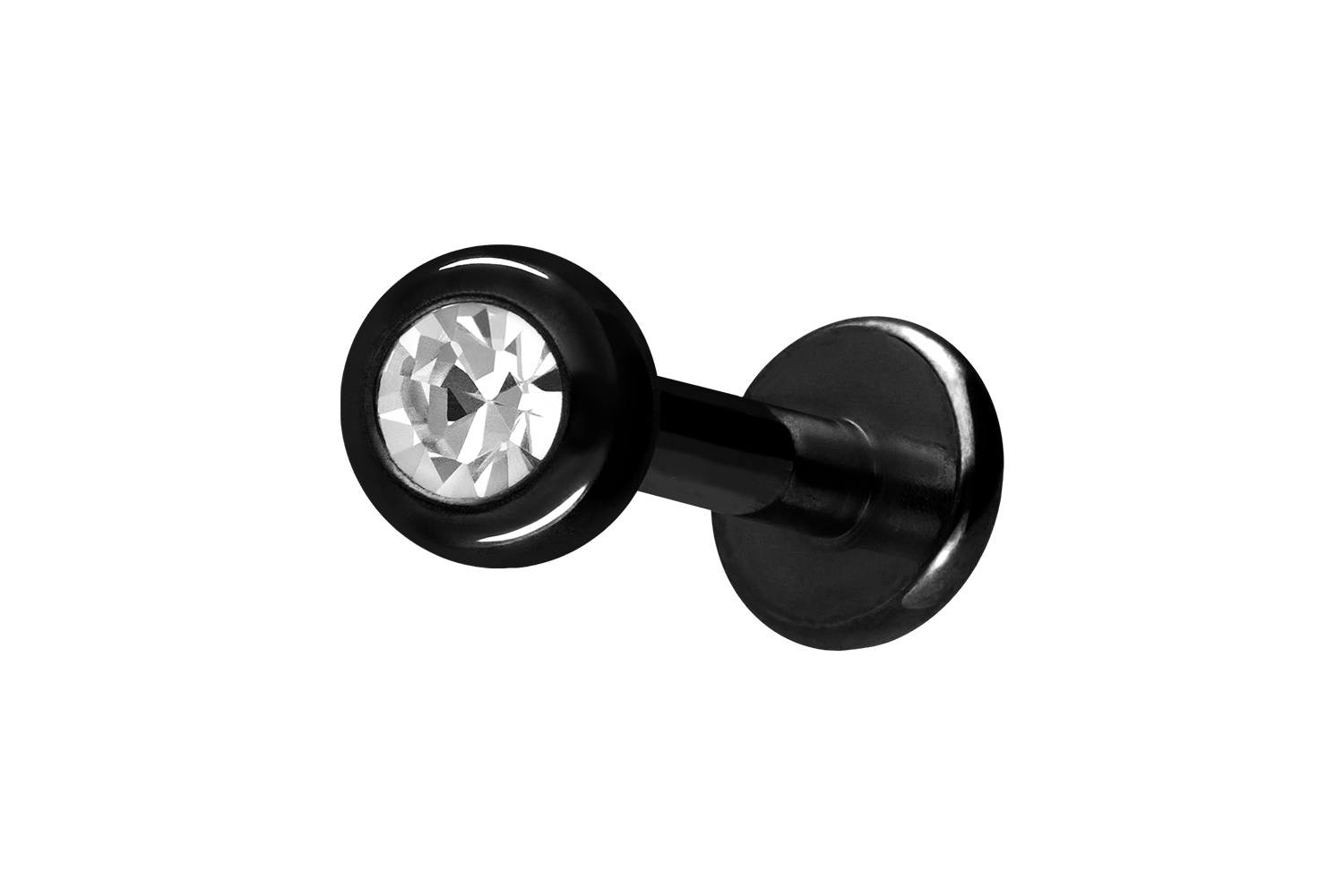 Titan Labret Piercing mit Innengewinde KRISTALL